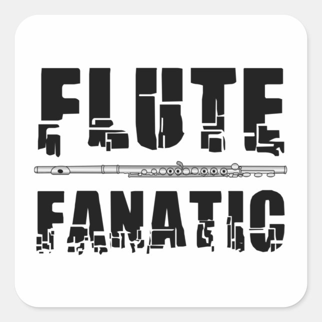 Flute Fanatic Square Sticker (Front)