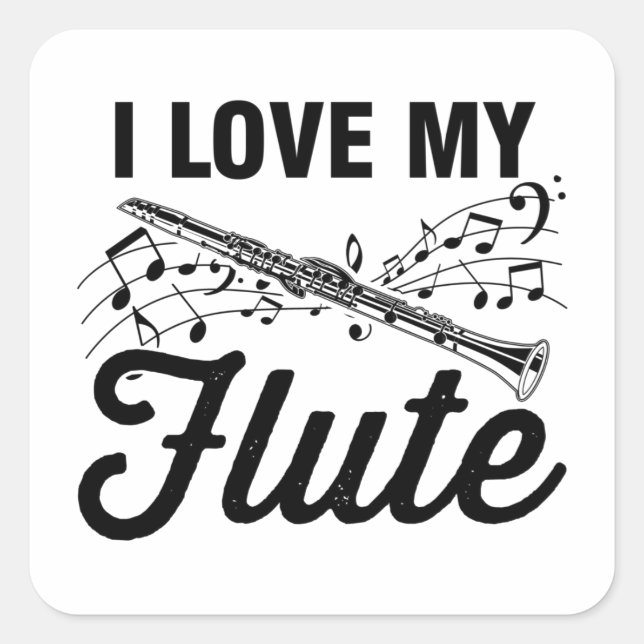Flute Flute | Musical Instrument Band Gifts Square Sticker (Front)