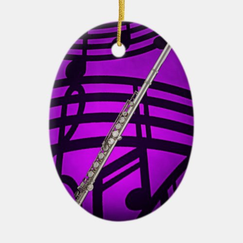Flute Flutist Musician Oval Ornament