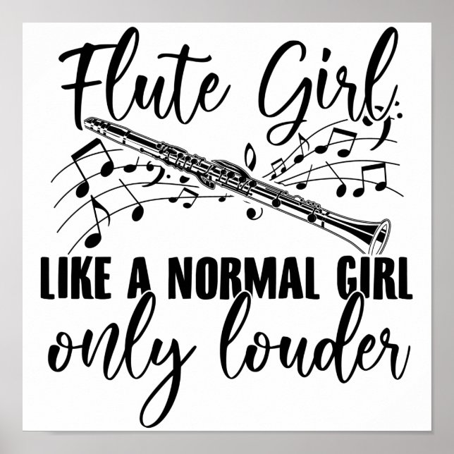 Flute Girl | Flute Flute Gift Ideas Poster (Front)