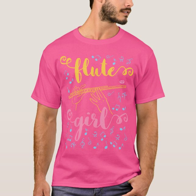 Flute Girl Flutist Band Orchestra T-Shirt (Front)