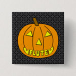 Flute Halloween Pumpkin Button