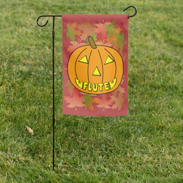 Flute Halloween Pumpkin Garden Flag (In SItu)