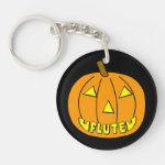 Flute Halloween Pumpkin Keychain