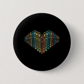 Flute Heart Flutist Flute Wind Instrument Lover Button
