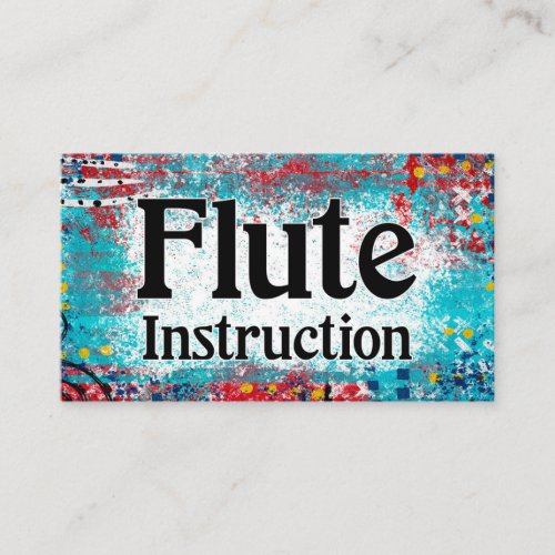 Flute Instruction Lessons Business Cards 
