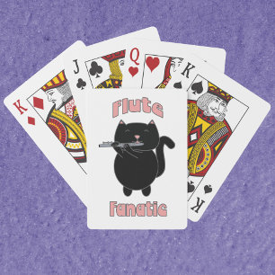 Flute Instrument Black Cat Poker Cards