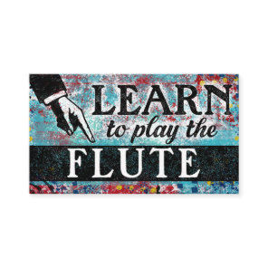 Flute Lessons Business Cards - Blue Red