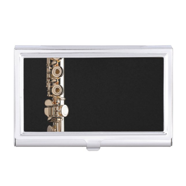 Flute Lessons Instrument Music Card Holder (Front)