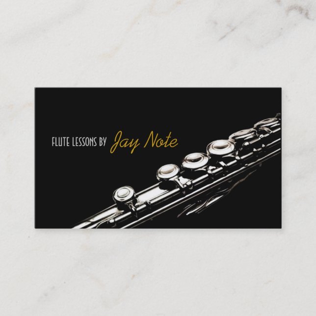 Flute Lessons Instrument Music Instructor Business Card (Front)