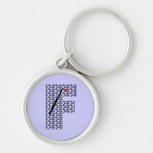 Flute Letter F Keychain
