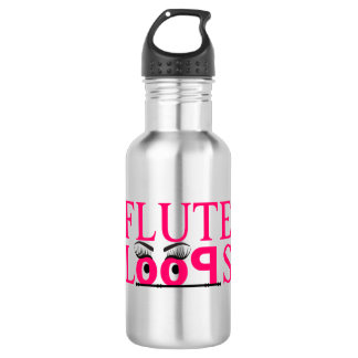 Flute Loops Water Bottle, Stainless Steel, 18 oz Stainless Steel Water Bottle