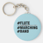 Flute Marching Band Hashtags Keychain