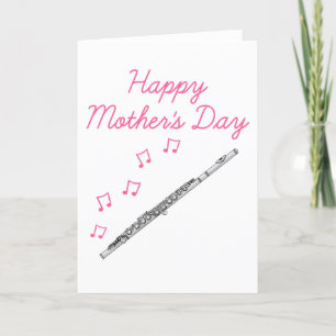 Flute Mother's Day Flutist Woodwind Musician Letterpress Thank You Card