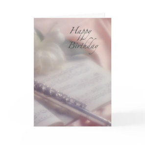 Flute Music Birthday Card