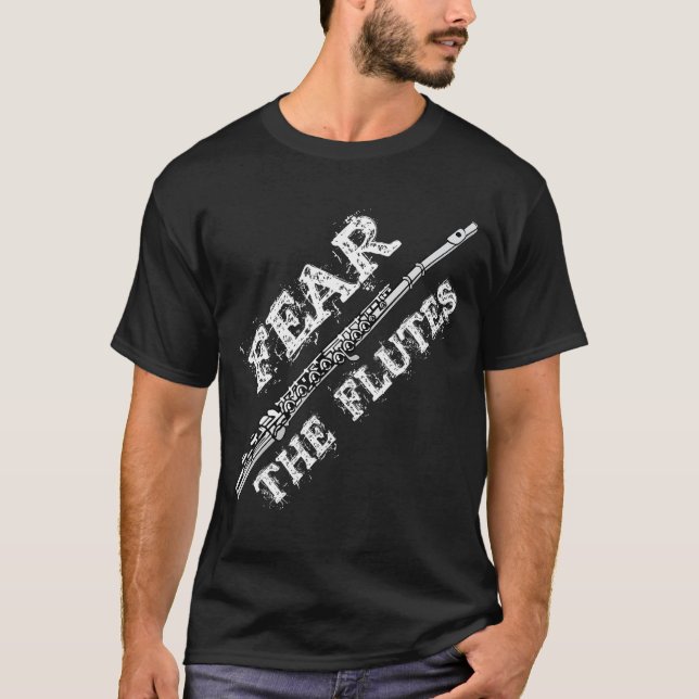 Flute Music Gif Fear The Flutes Marching Band Tee (Front)