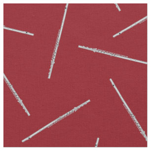 Flute Music Musician Room Decor red Fabric