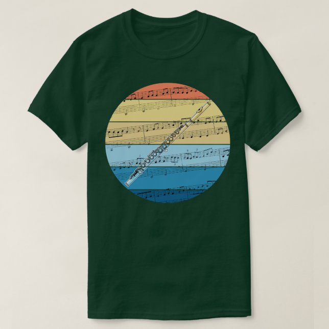 Flute Music Notation Flutist Summer Festival T-Shirt (Design Front)