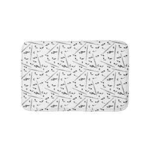 Flute Music Note Pattern Bath Mat