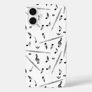 Flute Music Note Pattern iPhone 16 Plus Case
