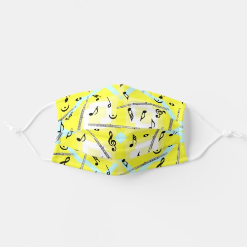 Flute Music Note Pattern Cloth Face Mask