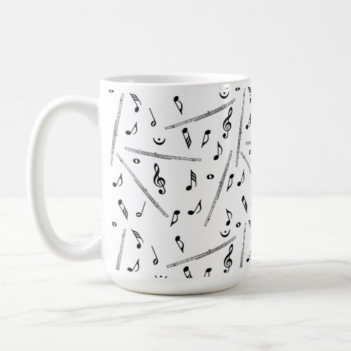Flute Music Note Pattern Coffee Mug