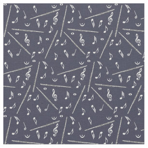 Flute Music Note Pattern Fabric