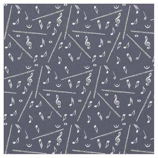 Flute Music Note Pattern Fabric