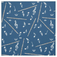 Flute Music Note Pattern Fabric