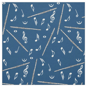 Flute Music Note Pattern Fabric