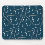 Flute Music Note Pattern Mouse Pad