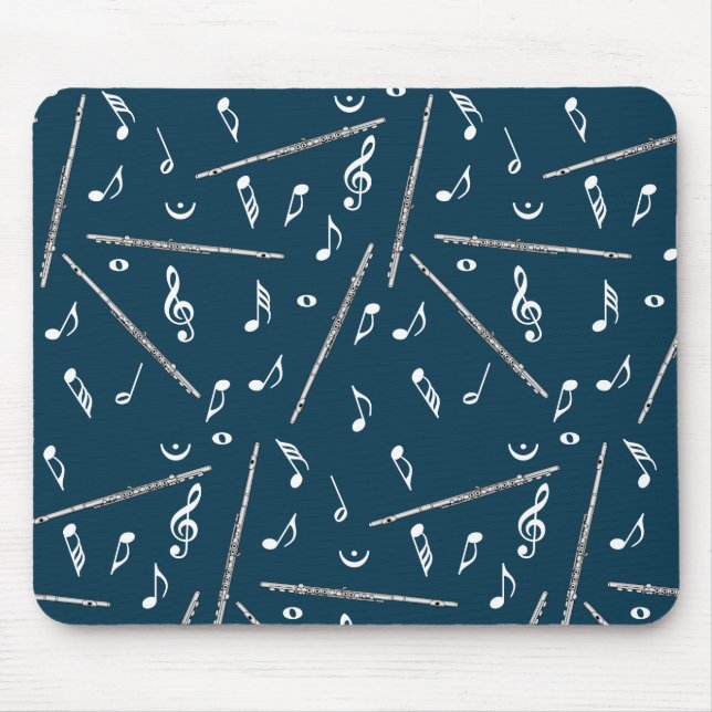 Flute Music Note Pattern Mouse Pad (Front)