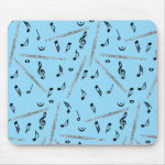 Flute Music Note Pattern Mouse Pad