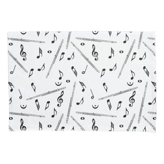Flute Music Note Pattern Pillow Case (Front-Left)