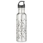 Flute Music Note Pattern Stainless Steel Water Bottle