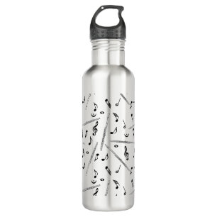 Flute Music Note Pattern Stainless Steel Water Bottle