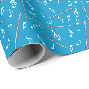 Flute Music Note Pattern Wrapping Paper
