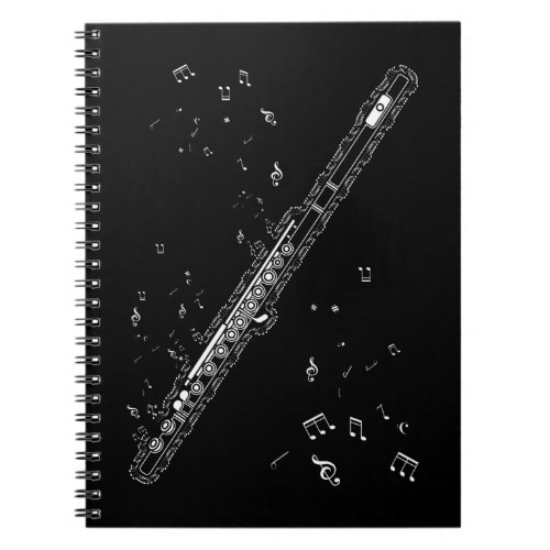 Flute Music Notes Instrument Musician Flutist Notebook