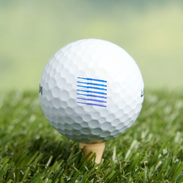 Flute Music Pattern Blue Ombre Golf Balls (Insitu Tee)