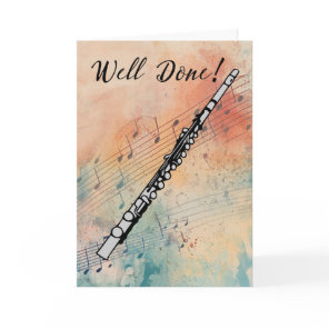 Flute Music Performance Congratulations Watercolor Card