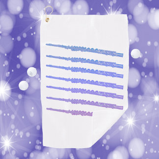 Flute Music Pink Blue Purple Golf Towel