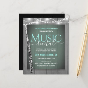 Flute Music Recital Formal Invitation
