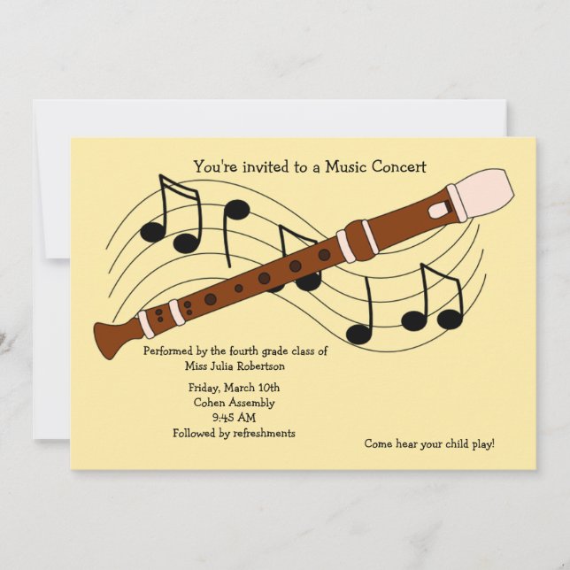 Flute Music Recital Invitation (Front)