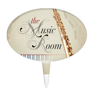 Flute Music Room Cake Topper