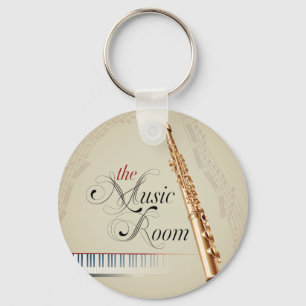 Flute Music Room Keychain