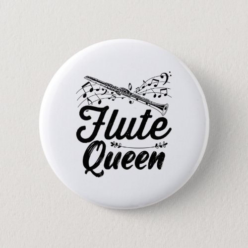 Flute Musical Instrument  Flutist Gift Idea Button