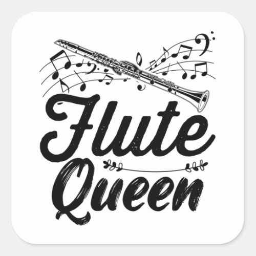Flute Musical Instrument  Flutist Gift Idea Square Sticker