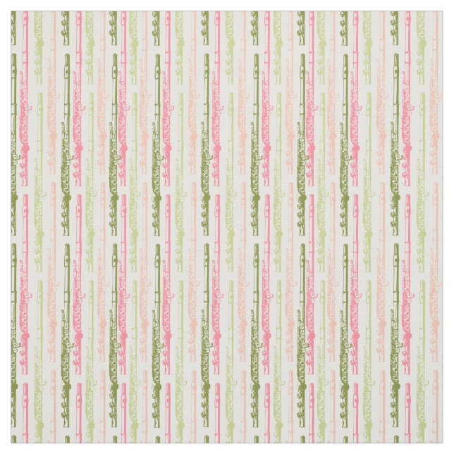 Flute Musical Instrument Music Band Orchestra Fabric (Swatch)