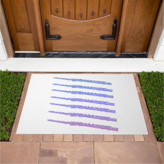 Flute Musical Instruments Pink Blue Purple Doormat