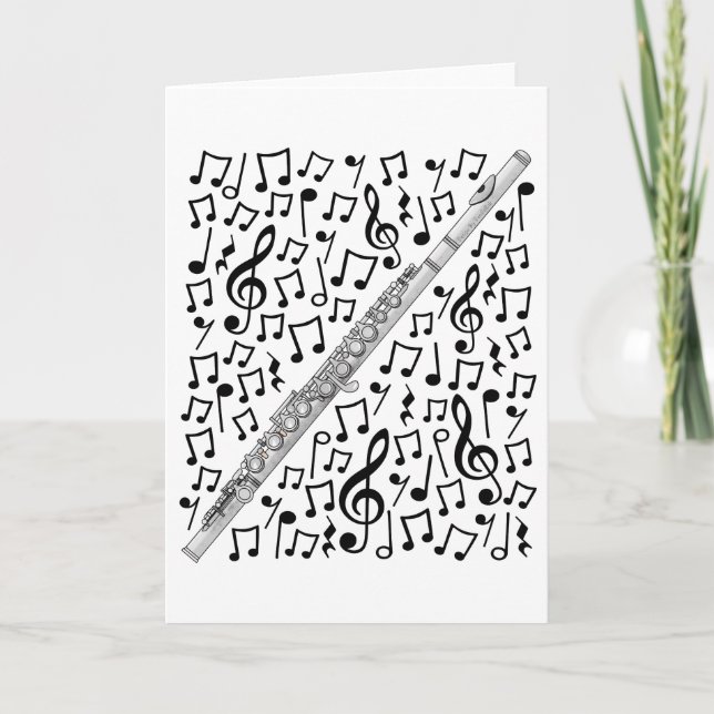Flute Musical Notes Flutist Woodwind Music Teacher (Front)